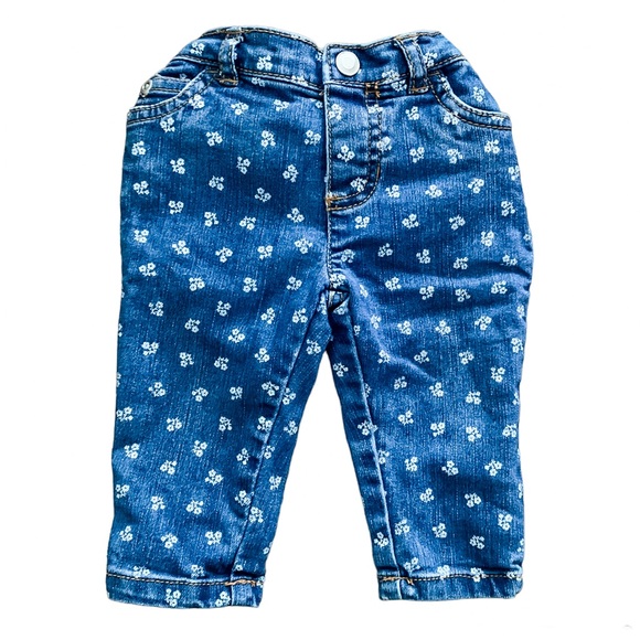 9 months Carter’s floral jeans - Picture 1 of 3